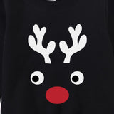 Family Matching Christmas Antler Printed Parent-child Cute Trend Shirts