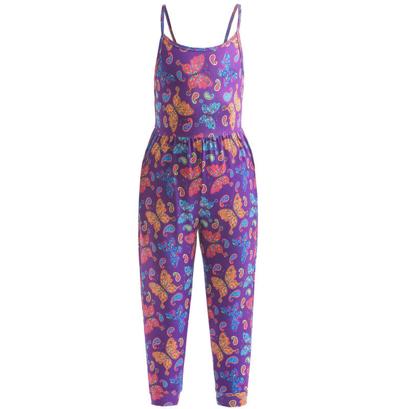 Kid Baby Girl Jumpsuit Long Suspenders Loose Pants