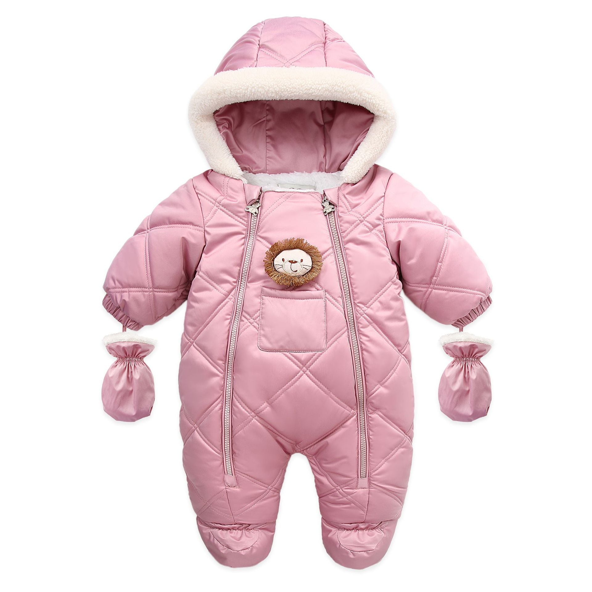 Thick Warm Infant Baby Jumpsuit Hooded Fleece Winter Autumn Overalls Romper