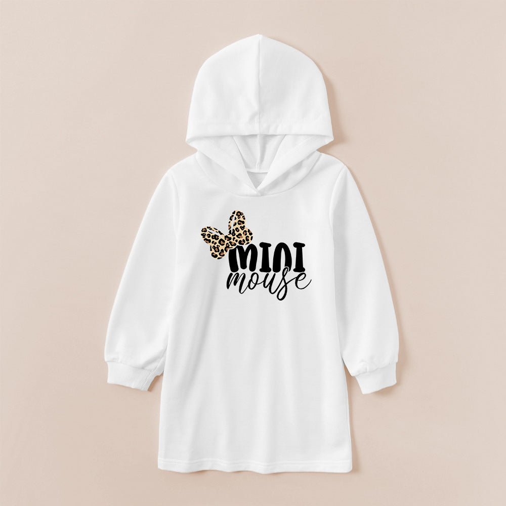 Family Matching Parent-child Hoodie Letter Love Printed Mother-daughter Dress