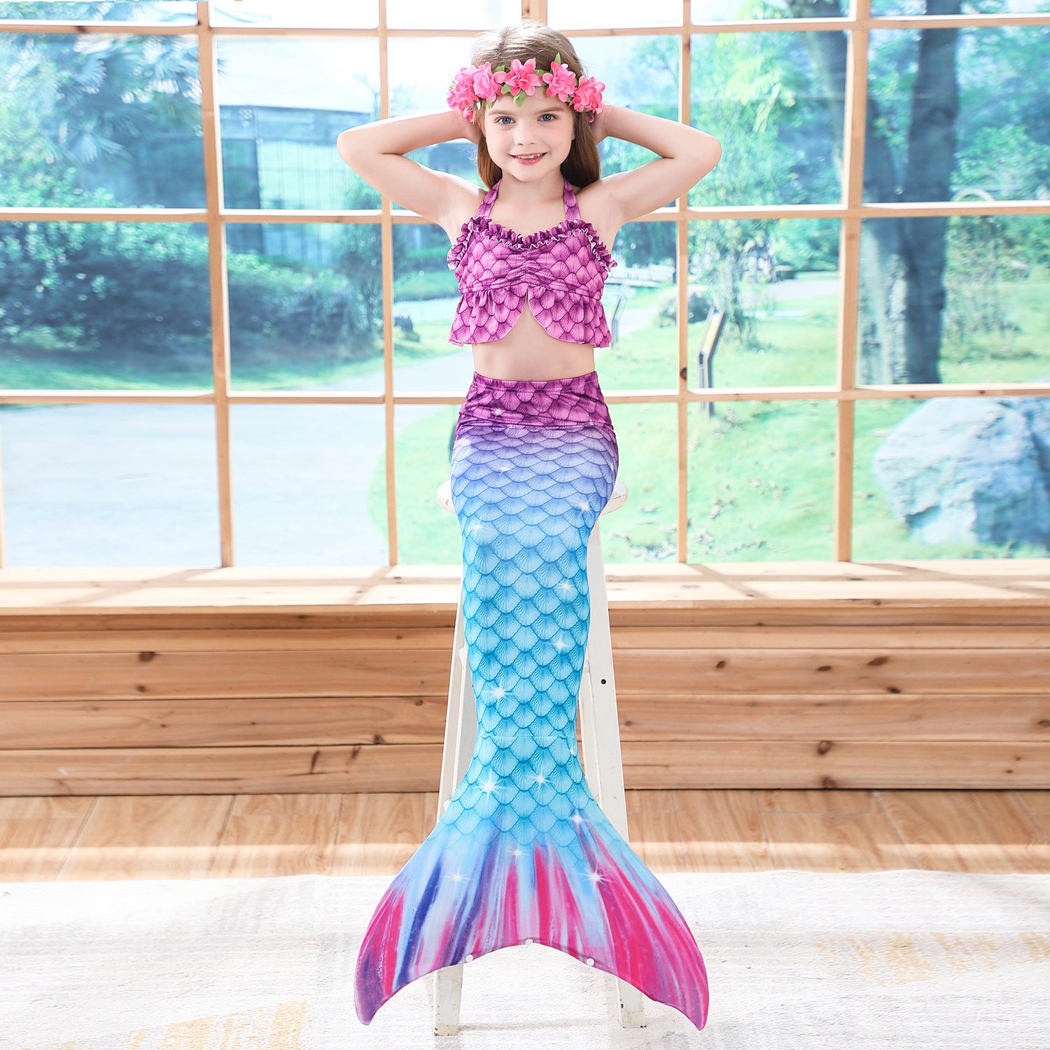 Kid Girl Mermaid Separate Bikini Swimsuit