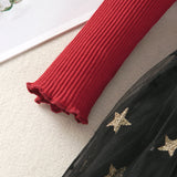 Kid Girl Gauze Spring Autumn Five-pointed Star Princess Dress