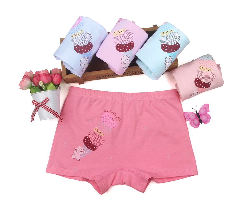 Kid Girl Cartoon Pattern Cotton Softwear Briefs Underwear 5 Packs