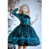 Kid Baby Girl Princess Presided Catwalk Performance Long-sleeved Dress