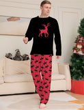 Family Matching Deer Round Neck Long Sleeve Parent-child Christmas Pajamas