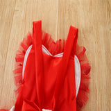 Baby Girls Valentines Day Party Sequined Flower Mesh Dresses