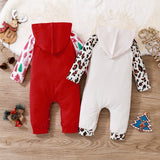 Baby Girl Boy Christmas Long Sleeve Hooded Long Climb Rompers