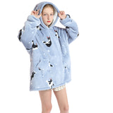 Kid Girl Flannels Blanket Hooded Home Robe Pajamas