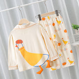 Kid Girl Pajamas Cartoon Long Sleeve Pure Cotton Home Wear