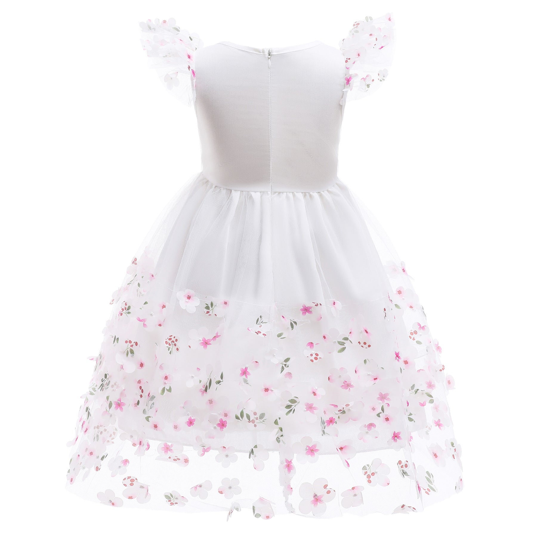 Kid Baby Girls Summer Embroidery Mesh Flower Princess Dresses