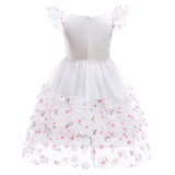 Kid Baby Girls Summer Embroidery Mesh Flower Princess Dresses