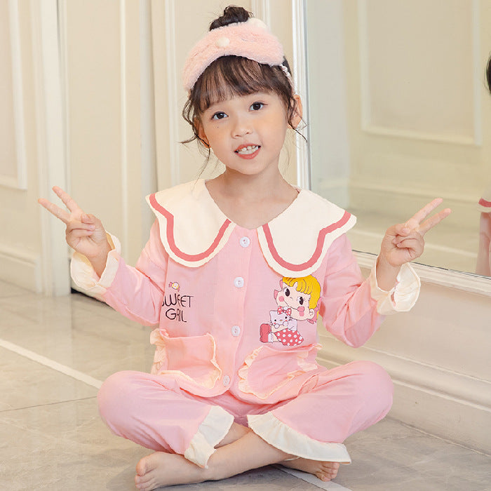 Kid Baby Girl Spring Autumn Pajamas Cute Cartoon Home Wear