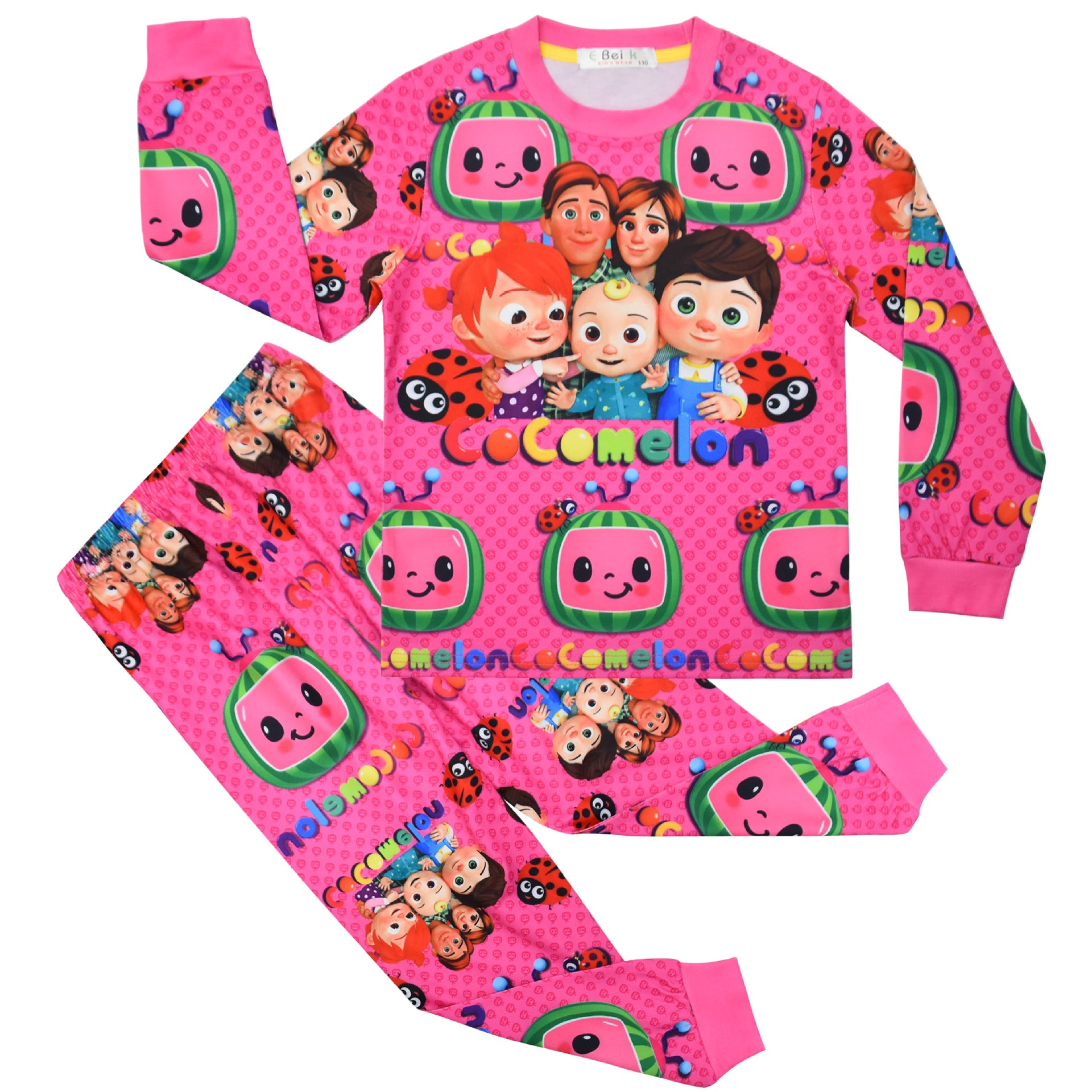 Kid Girl Home Wear Pajamas Long Sleeve Cartoon Pajamas
