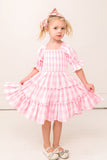 Family Matching Parent-child Sweet Leisure Loose Cake Bubble Sleeve Dresses