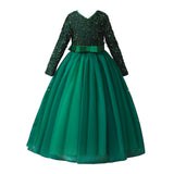 Kid Girl Princess Host Sequin Gauze Wedding Pompous Dresses