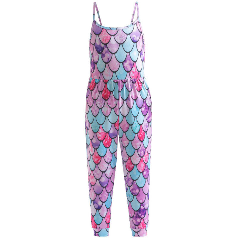Kid Baby Girl Jumpsuit Long Suspenders Loose Pants