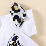 Kid Baby Girl Butterfly Leopard Print Suspenders 2 Pcs Sets