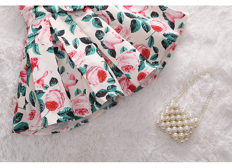 Kid Baby Girls Short Sleeved Summer Flower Casual Dresses