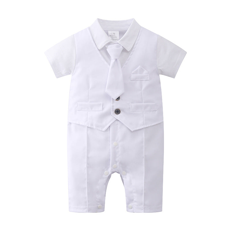 Baby Boy Suit Gentleman Short Sleeve Climbing Suit Rompers