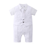 Baby Boy Suit Gentleman Short Sleeve Climbing Suit Rompers