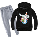 Kid Boy Girl Easter Bunny Cartoon Sets 2 Pcs