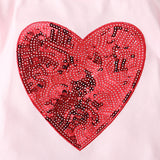 Toddler Baby Girls Valentine's Day Love Pink Trumpet Sleeve 2 Pcs Sets