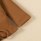 Kid Baby Girl Suit Long Sleeve Pit Stretch PU Leather 2 Pcs Sets