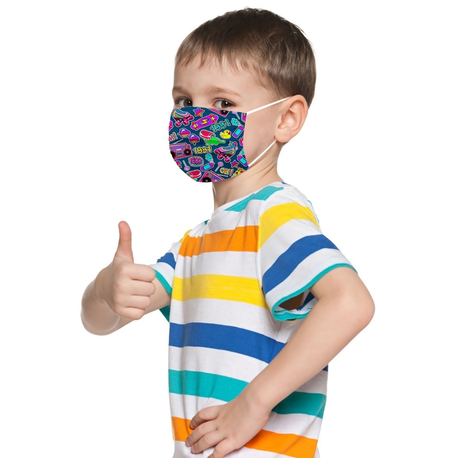 Kid Disposable Cartoon Series Spiny  Non-woven Fabric Three Layers Masks 10 Pcs