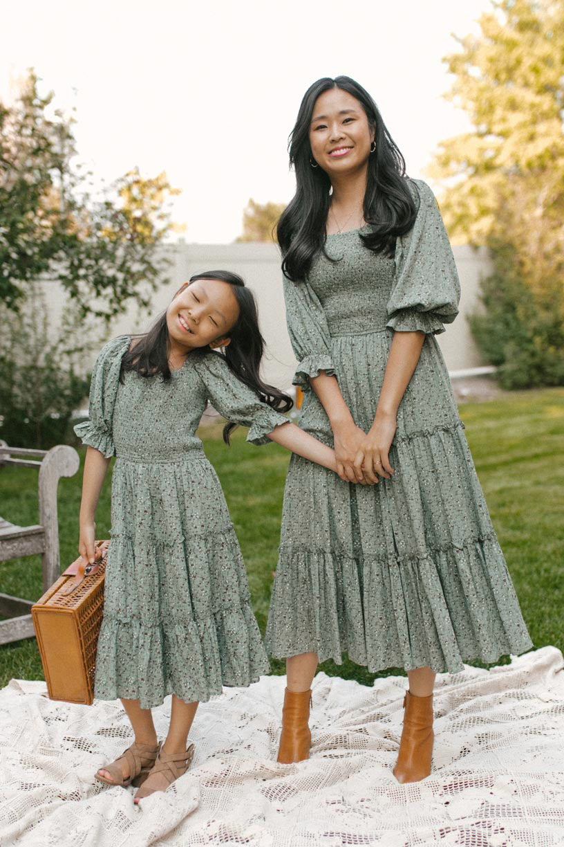 Family Matching Parent-child Bohemian Long Square Collar Dresses