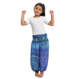 Kid Girl National Digital Printed Knickerbockers Leisure Loose Sports Pants