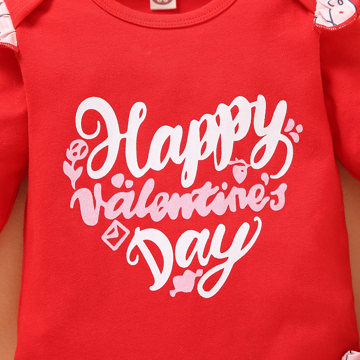 Baby Girl Valentine's Day Long Sleeves Bodysui 3pcs Sets