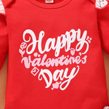 Baby Girl Valentine's Day Long Sleeves Bodysui 3pcs Sets