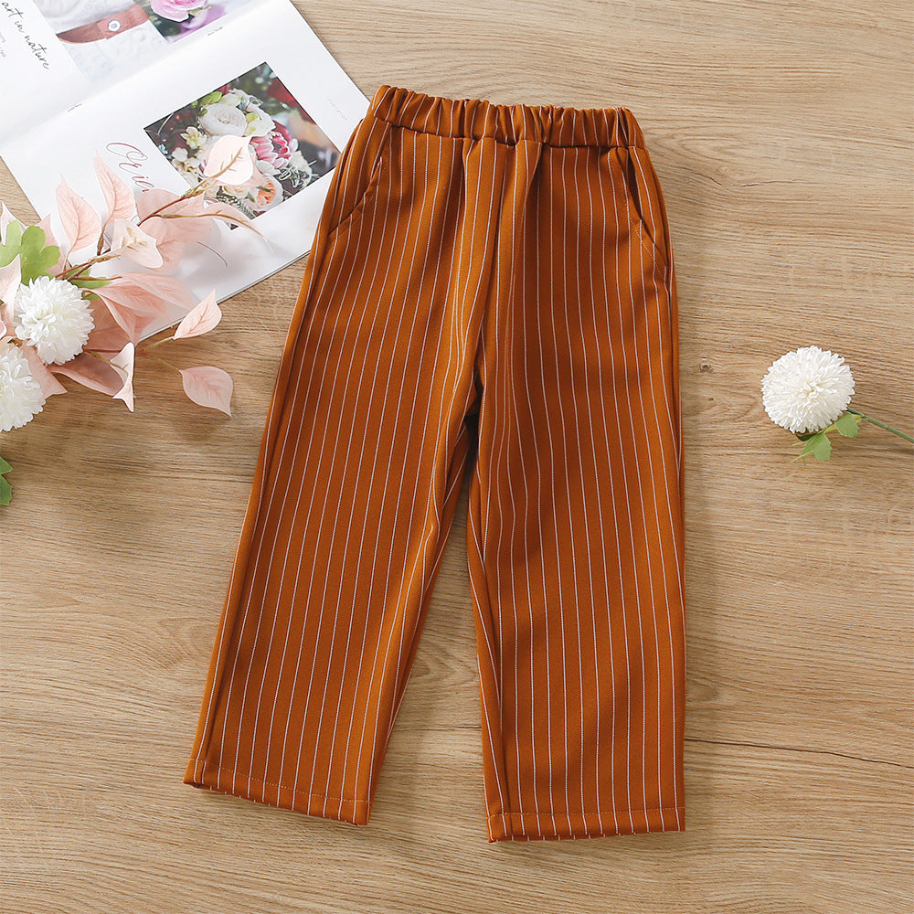 Kid Baby Girls Autumn Striped 2 Pcs Sets