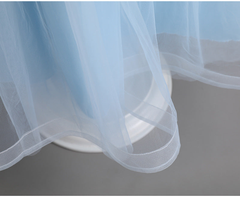 Kid Baby Girl Princess Pompous Yarn Long Flower Wedding Dresses