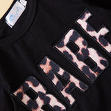 Summer Baby Girl Letter Print Short Sleeve Leopard Print 2 Pcs Sets