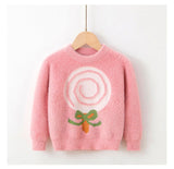 Kid Baby Girl Winter Mink Cashmere Pullover Sweater