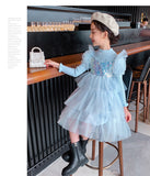 Kid Baby Girl Princess Autumn Knitted Sequins Cake Dress