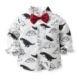 Kid Baby Boy Suit Animal Print Dinosaur Long Sleeve 2 Pcs Sets