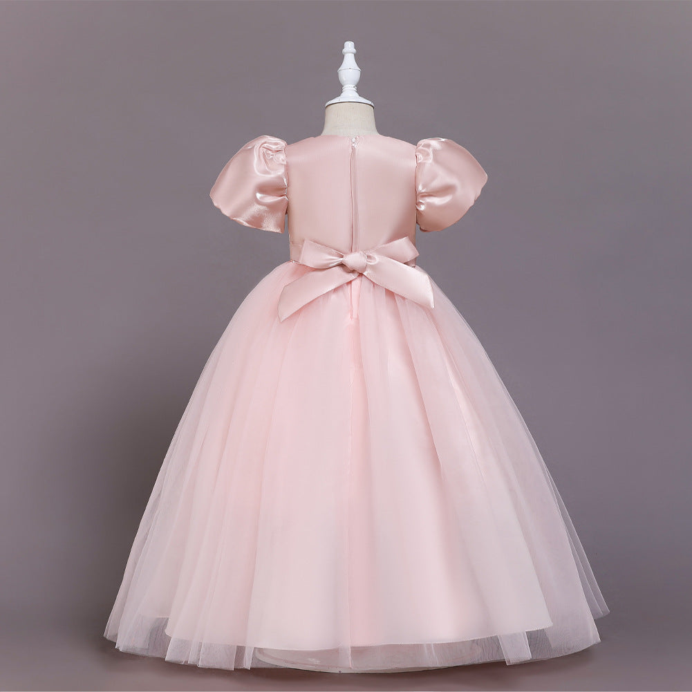 Kid Girl Princess Mesh Puffy Wedding Floral Dress