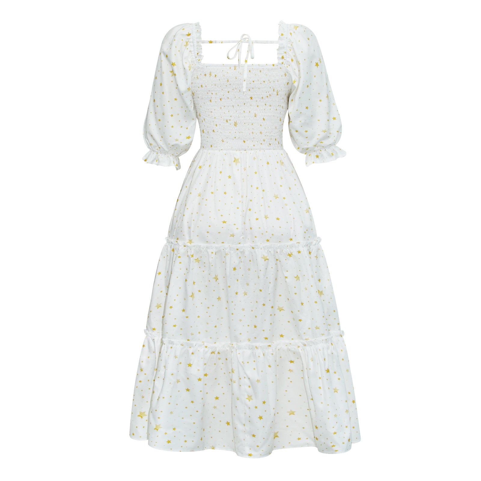 Family Matching Floral Digital Printed Summer Lantern Sleeve Dresses