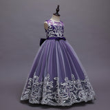 Kid Girl Princess Floral Lace Gown Sequins Gradual Change Dresses