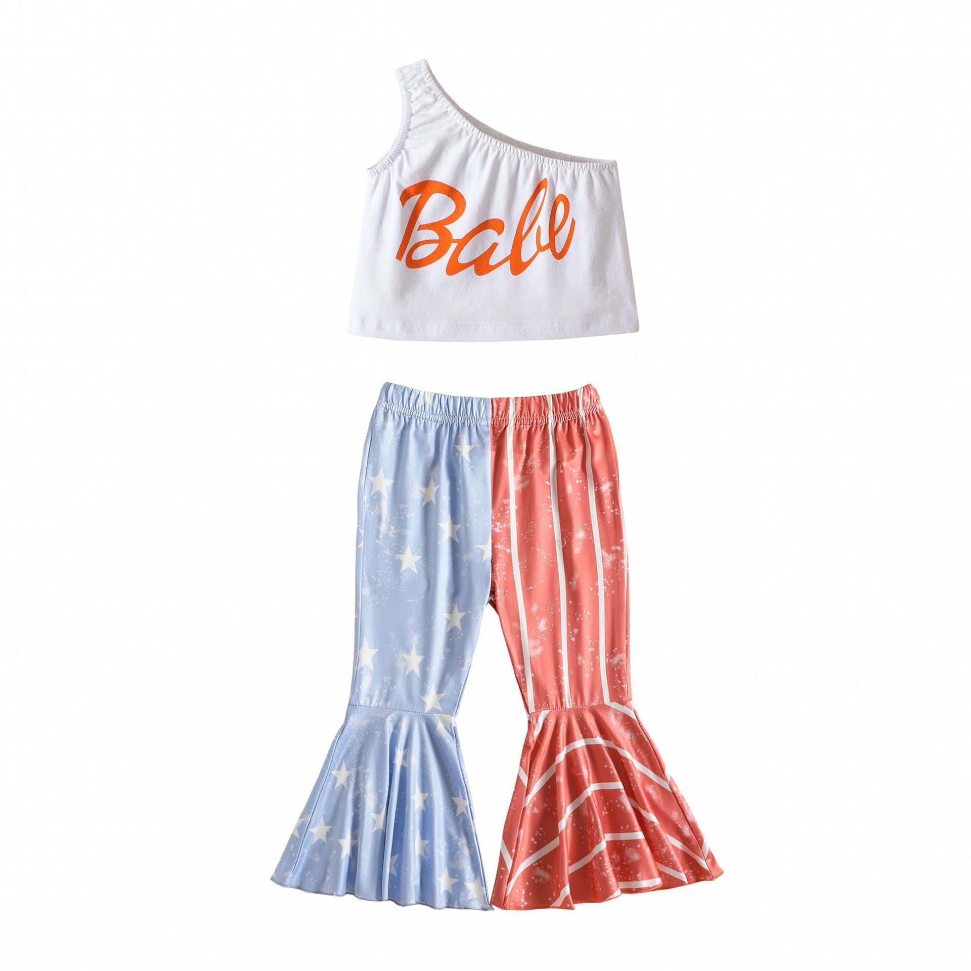 Independence Days Fashion Kids Baby Girls Star Flare 2pcs Sets