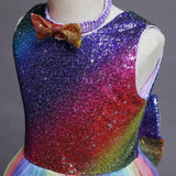 Kid Girl Gauze Pompous Flower Christmas Holiday Dresses