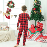 Family Matching Christmas Home Red Plaid Long-sleeved Pajamas