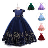 Kid Girl Princess Sleeveless Long Evening Catwalk Piano Performance Dresses