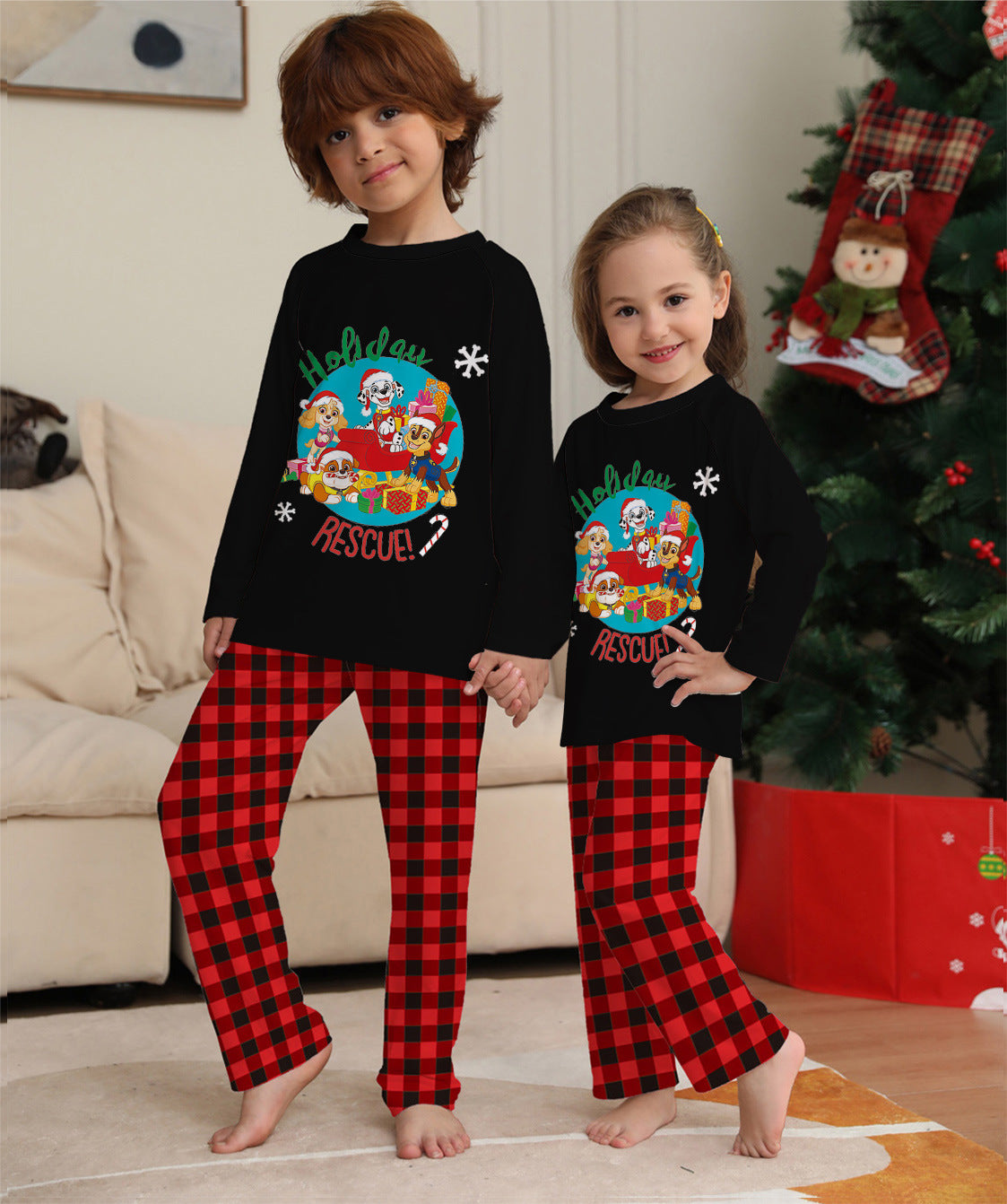 Family Matching Loungewear Parent-child Christmas Plaid Pajamas