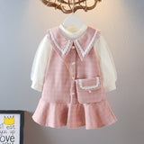 Kid Baby Girls Fragrant Style Long Sleeve Dresses Sets 2 Pcs