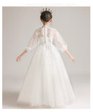 Kid Girls White Princess Flower Little Host Dresses