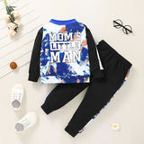 Kids Boy Suit Set Tie-Dyed O-Neck Long Sleeve Sets 2 Pcs