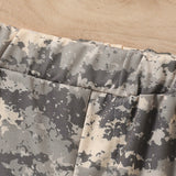 Kid Baby Girl Round Collar Bubble Sleeves Camouflage 2 Pcs Sets